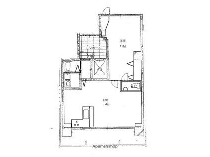 A・REST中町(1LDK/1階)の間取り写真