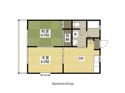 グランデュール横山C棟(2DK/1階)の間取り写真