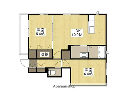 アルカディア深川(2LDK/1階)の間取り写真