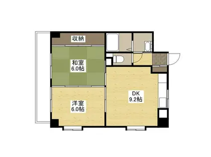 フレア21三滝(2DK/8階)の間取り写真