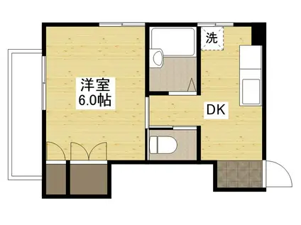 サンハイムうえだ(1DK/2階)の間取り写真