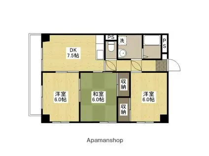 FORウエスト千同(3DK/5階)の間取り写真