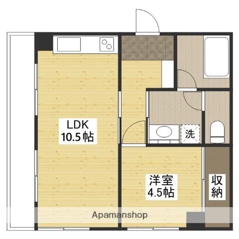 鳴戸ビル(1LDK/3階)の間取り写真