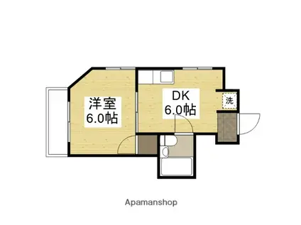 メゾンタツミ(1DK/4階)の間取り写真