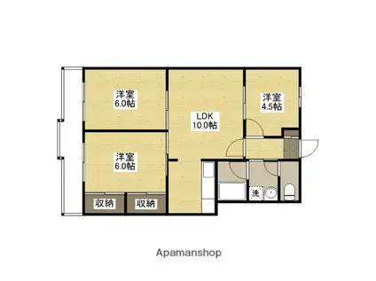 ヴィレッジ柿の木通(3LDK/3階)の間取り写真