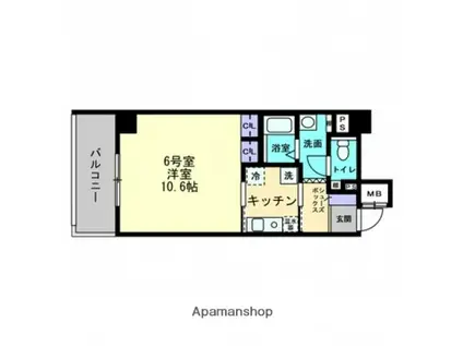 ディアメゾン十日市(1K/9階)の間取り写真