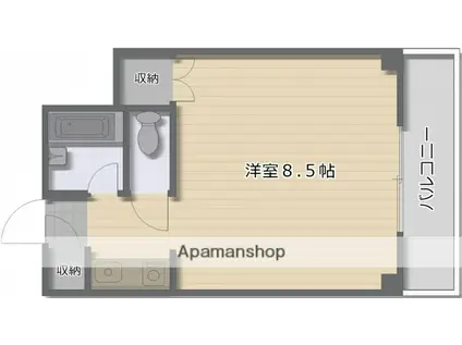 パティオス新町(ワンルーム/4階)の間取り写真