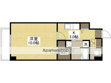 第23やたがいビル(1K/3階)の間取り写真