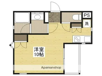 クリスタルコート(ワンルーム/1階)の間取り写真