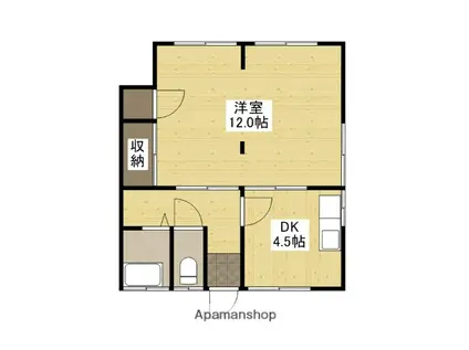 下田アパート(1DK/2階)の間取り写真