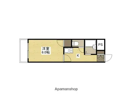 ハルビル(1K/2階)の間取り写真