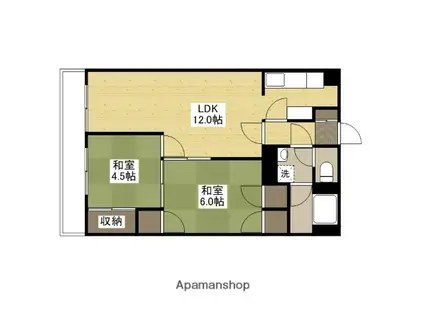 ティアンドケイ観光ビル(2LDK/3階)の間取り写真