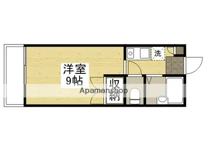 グリューネA棟(ワンルーム/1階)の間取り写真