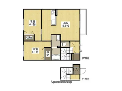 プルミエール海田南本町(2LDK/2階)の間取り写真