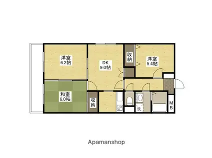 ユーミー尾和(3DK/3階)の間取り写真