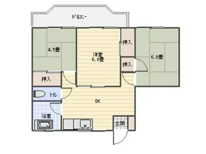 コーポ春貝地(3DK/3階)の間取り写真