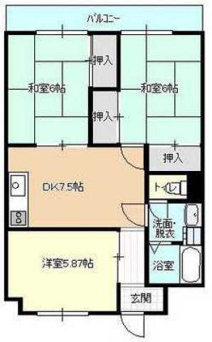 第3植野ビル(3DK/2階)の間取り写真
