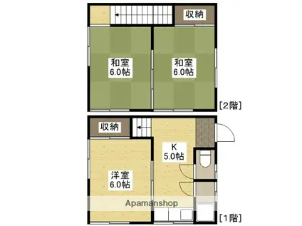 脇アパート(3K/1階)の間取り写真