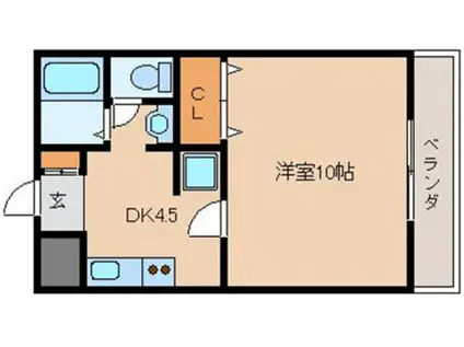 フリックコートSYО(1DK/1階)の間取り写真