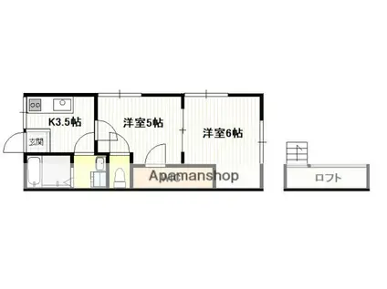 ポートガス・D・エース(2K/1階)の間取り写真