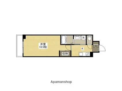 GRACE TOKAICHI CITY(1K/6階)の間取り写真