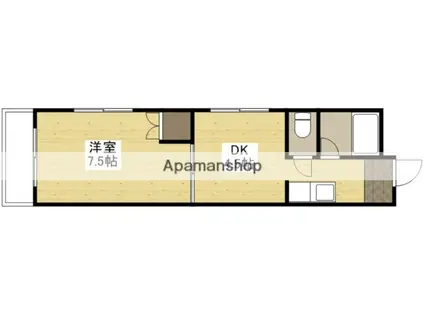 コスモスビルⅡ(1DK/4階)の間取り写真