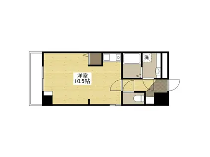 クライスタウ(ワンルーム/3階)の間取り写真