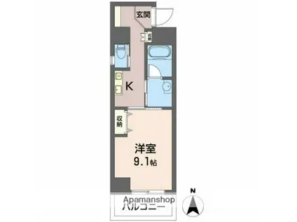 GOLD COURT 楽々園(1K/12階)の間取り写真