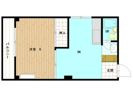PALビル(1DK/4階)の間取り写真