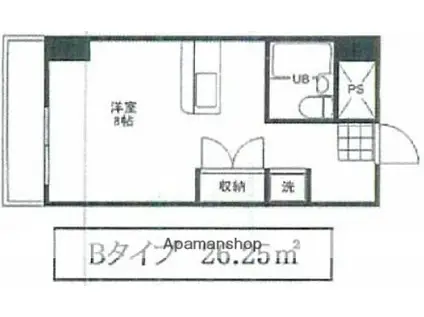 メゾン・ド・シプレーム(ワンルーム/9階)の間取り写真