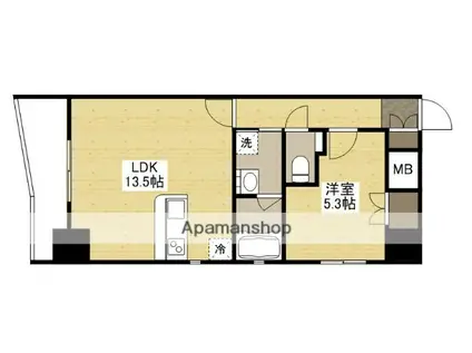 ウイング宝町ファイブ(1LDK/15階)の間取り写真