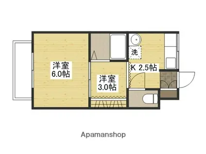 貴らぶね(2K/1階)の間取り写真