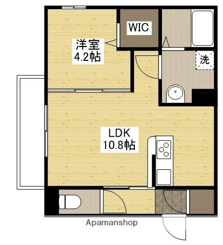 ライブコープ神崎 Ⅱ棟(1LDK/1階)の間取り写真