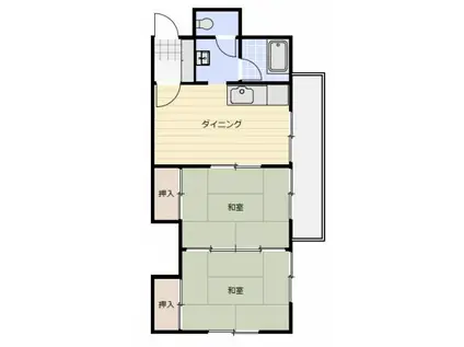 メゾン山内(2DK/2階)の間取り写真