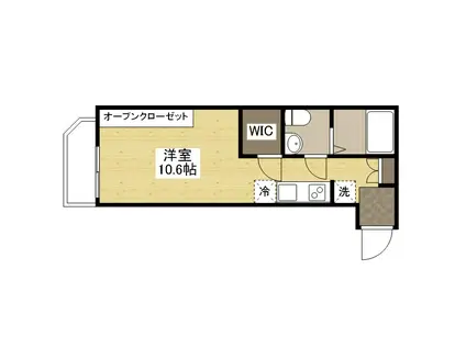 イリス草津東(ワンルーム/3階)の間取り写真
