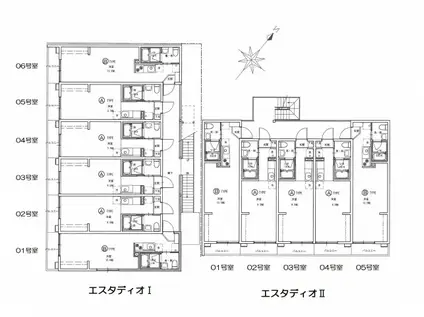 エスタディオⅡ(ワンルーム/2階)の間取り写真