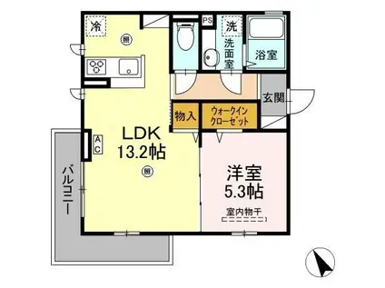 バーデン(1LDK/3階)の間取り写真