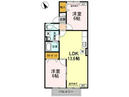 セジュール安東(3DK/1階)の間取り写真