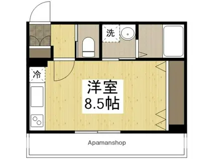 エスコートⅠ(ワンルーム/2階)の間取り写真