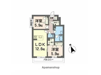メゾンドノアール(2LDK/3階)の間取り写真