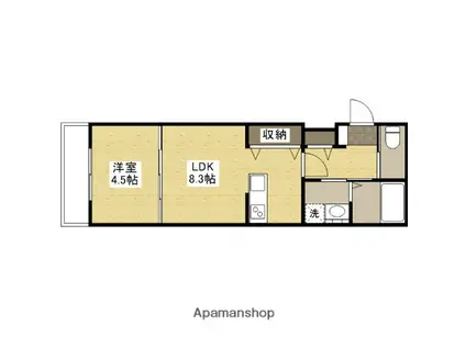 RA ISM GION(1LDK/2階)の間取り写真