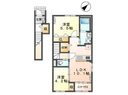 エトワール恵島(2LDK/2階)の間取り写真