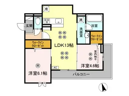 プラトーメゾン(2LDK/2階)の間取り写真