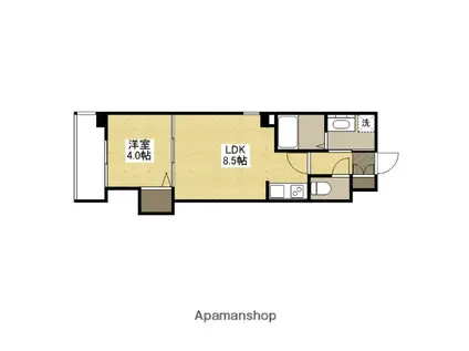 パレグレース己斐本町(1LDK/4階)の間取り写真