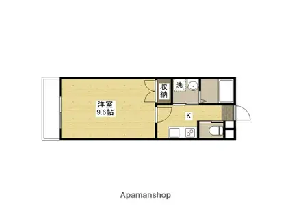 M・テラス上安B棟(1K/3階)の間取り写真