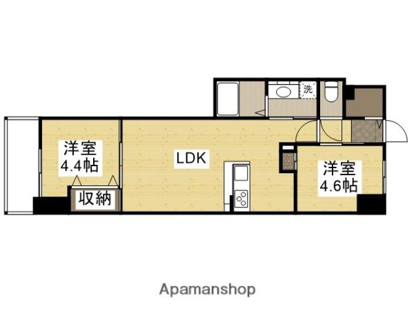 S-RESIDENCE富士見町AGLITTER(2LDK/14階)の間取り写真