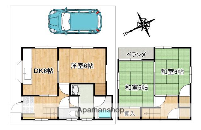 広島県広島市西区 2階建 築51年(3DK)の間取り写真