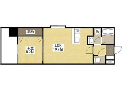 グラビスコート白島(1LDK/8階)の間取り写真