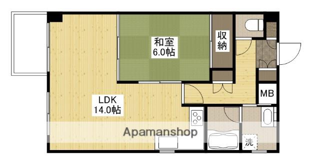 ベルソーレ松本(1LDK/4階)の間取り写真