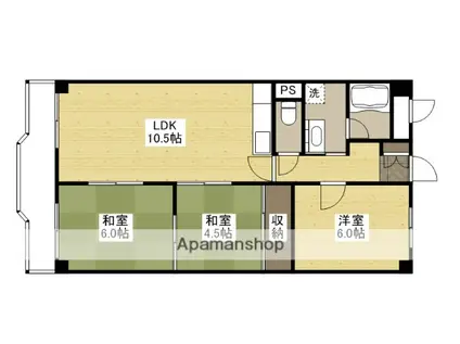 アームズ皆実(3LDK/5階)の間取り写真